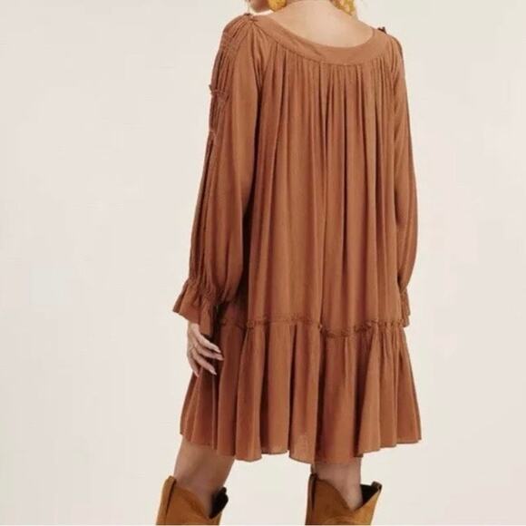 Free People Peach See Ya There Oversized Mini Dress Sz.L - Picture 3 of 16
